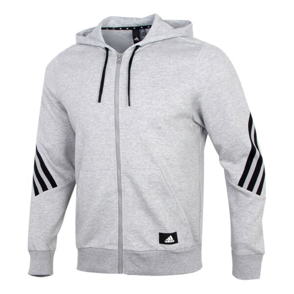 

Куртка adidas Stripe Knit Training Hooded Jacket Gray, серый