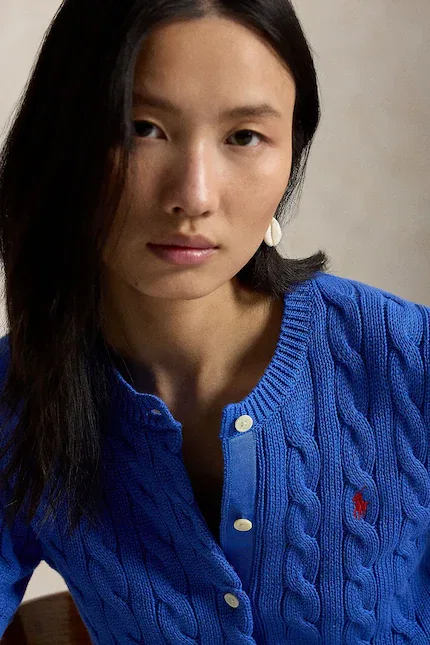 Кардиган хлопковый Polo Ralph Lauren, синий — фото 4