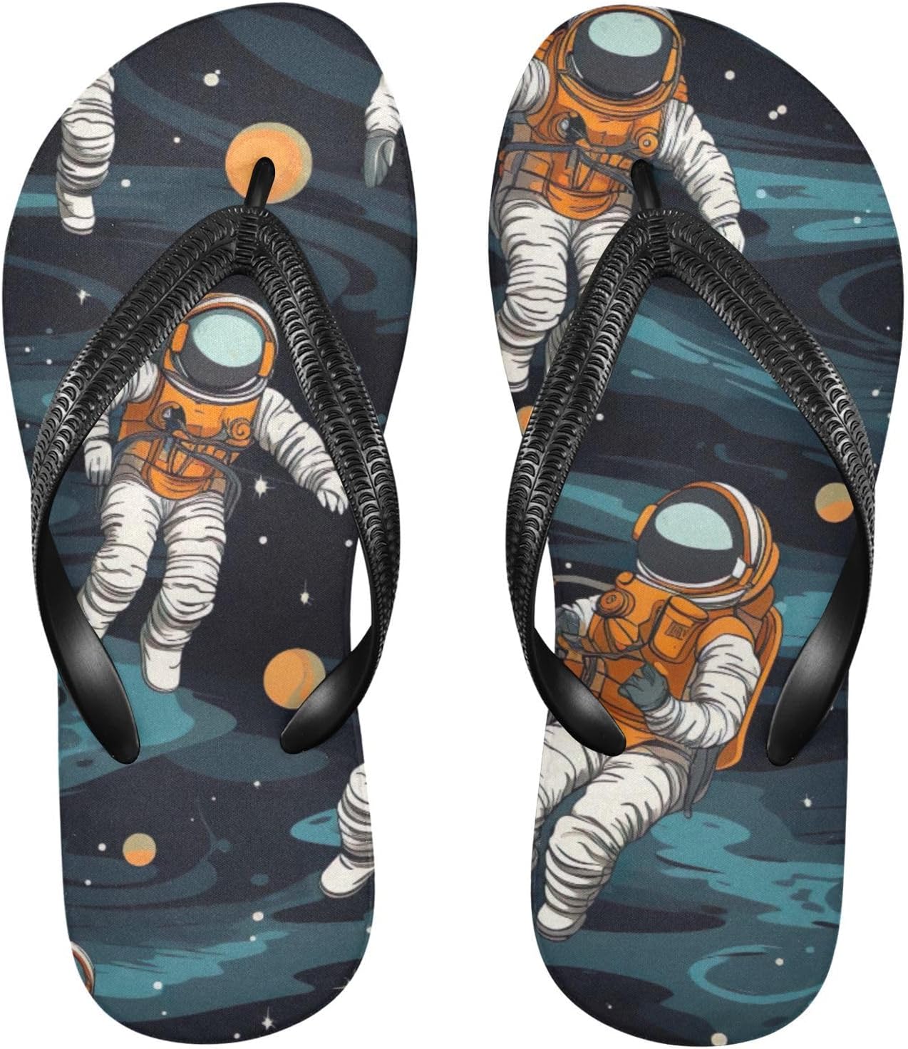 

Пляжные летние сандалии Space Planet Galaxy Astronaut для женщин и мужчин, шлепанцы для душа Kfbe