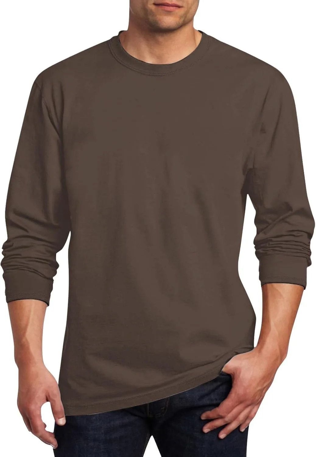 Футболка с длинным рукавом для мужчин Cotton Crew Neck Moisture Wicking