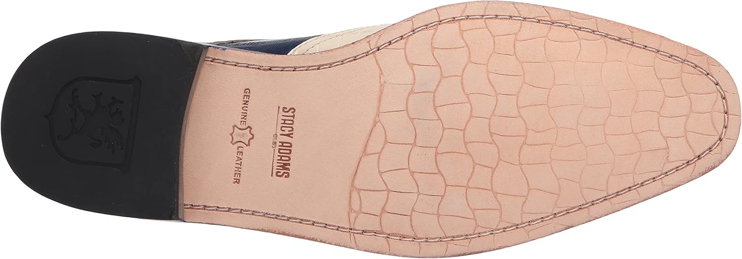 Мужские оксфорды Ferrara Wingtip от STACY ADAMS, слоновая кость/темно-синий — фото 4