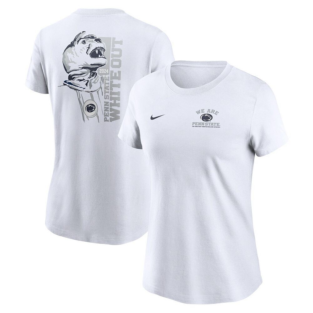 

Женская белая футболка Nike Penn State Nittany Lions 2024 White Out, цвет Pst White