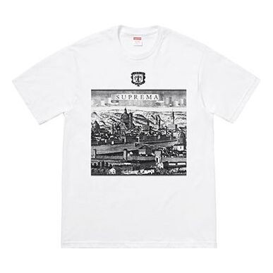 

Футболка ss18 fiorenza tee white short sleeve 'black white' Supreme, черный