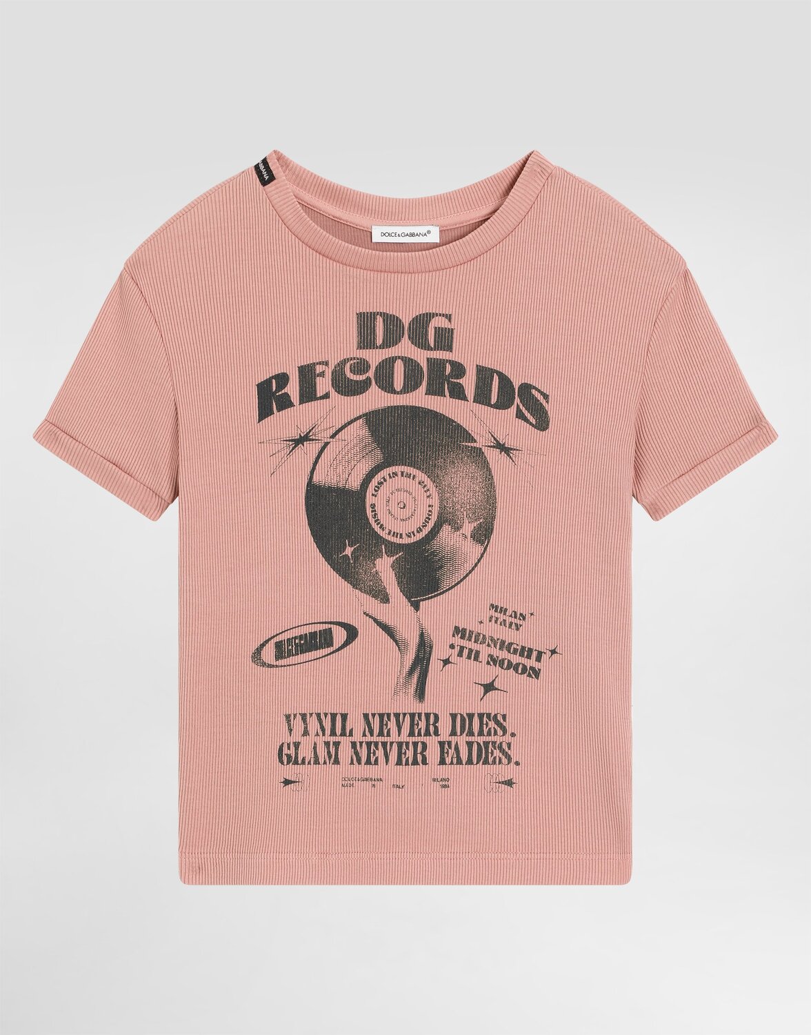 

Хлопковая футболка с принтом DOLCE & GABBANA, розовый