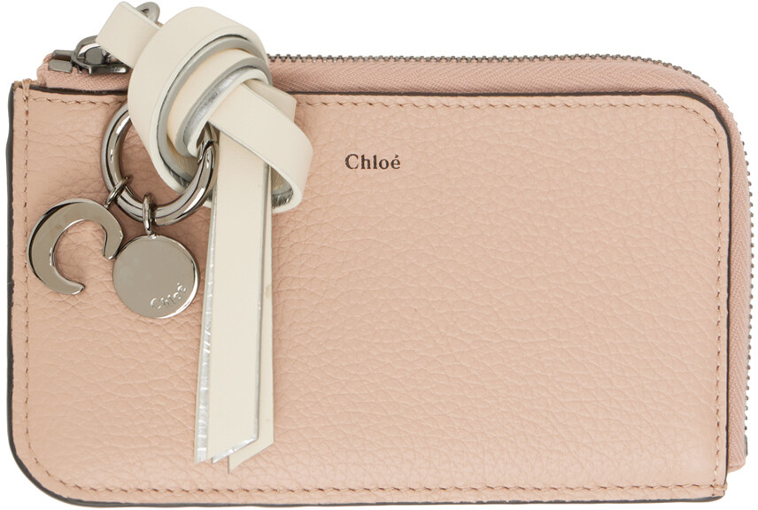 

Розовый визитница с алфавитом Chloe, цвет Powder beige