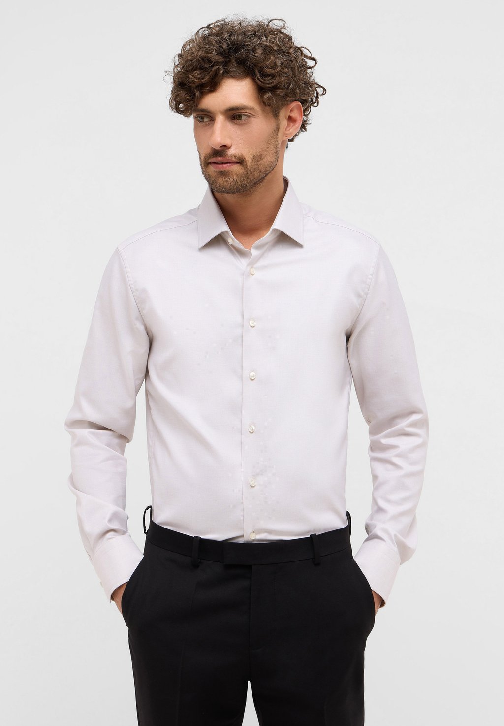 

Классическая рубашка SLIM FIT Eterna, бежевый