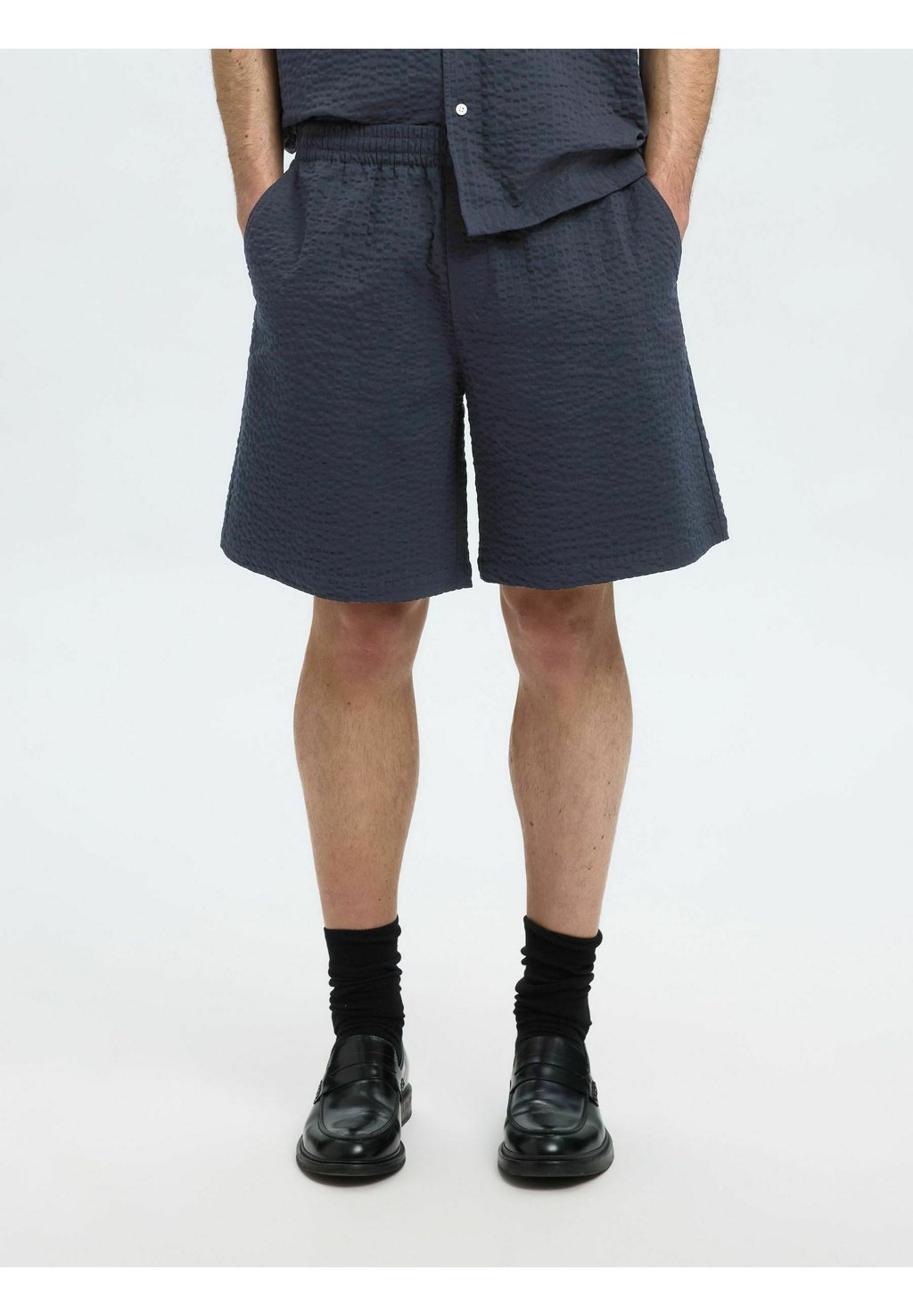 

Шорты SEERSUCKER Selected Homme, темно-синий