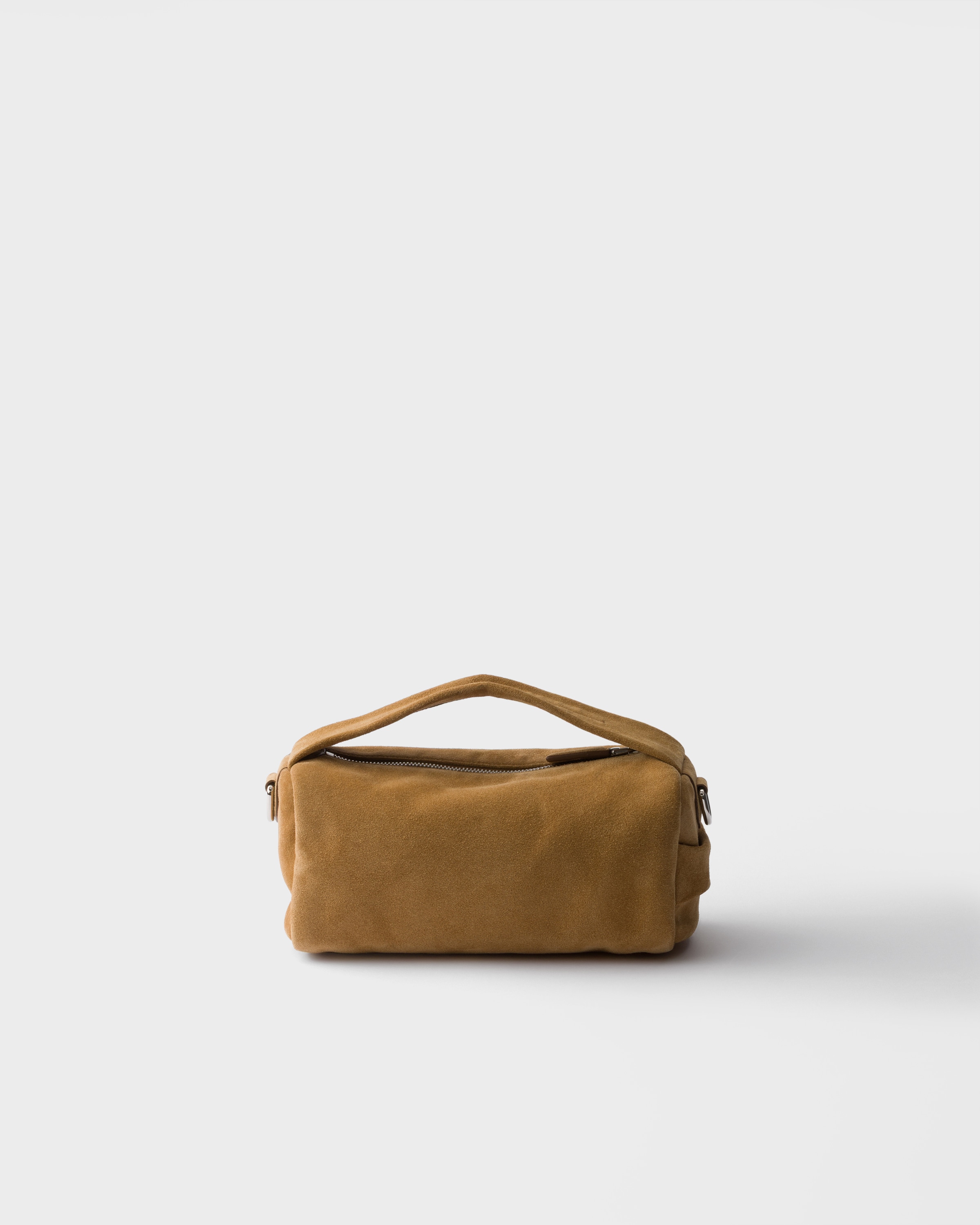 Сумка на плечо из замшевой кожи Prada, корица — фото 3