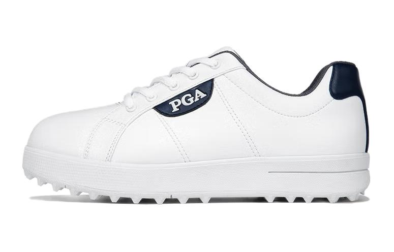 Амортизирующие износостойкие низкие гольф-ботинки Unisex White PGA, White Blue — фото 2