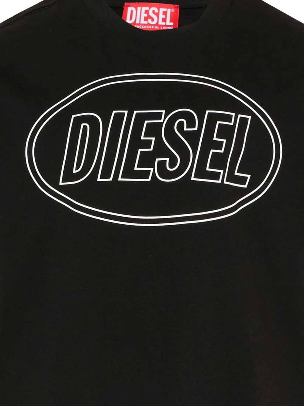 Футболка с короткими рукавами и логотипом Diesel Kids, черный — фото 3