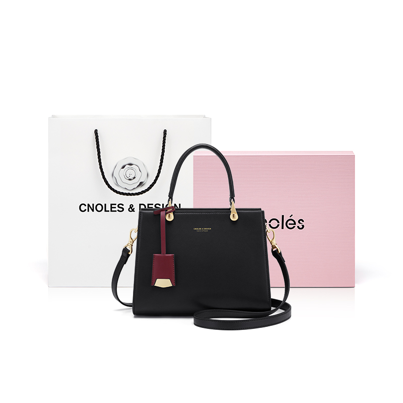 

CNOLES Сумка из коровьей кожи через плечо, Mysterious Phantom Black