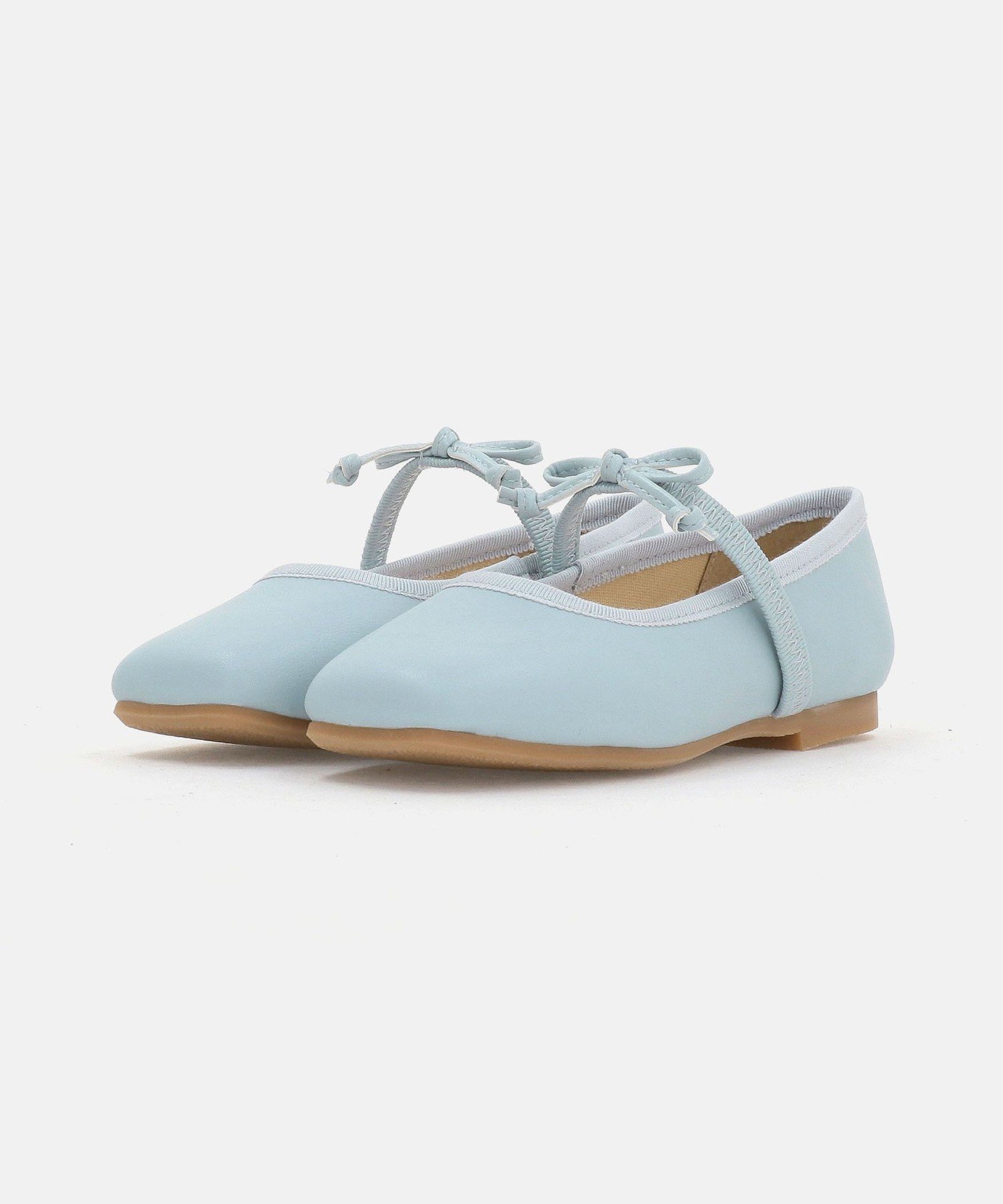 Квадратные балетки с лентами / Детские 17-23 см United Arrows Green Label Relaxing, LT.BLUE — фото 2