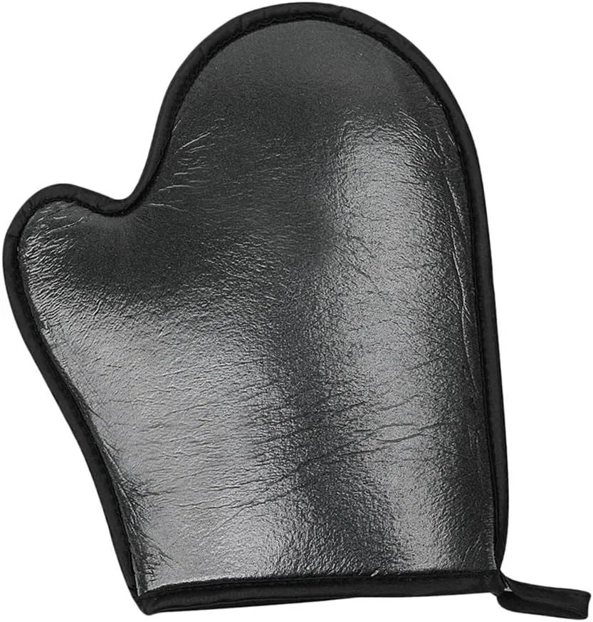 Автозагарная рукавица из велюра HYLQGMI с губкой, черная, 21x16.5 см