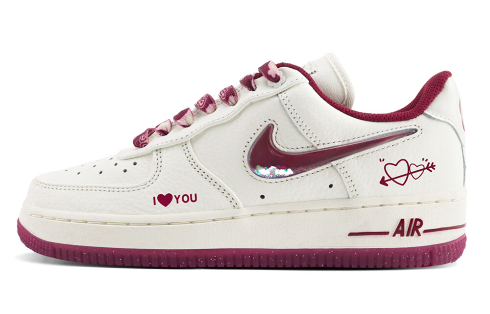 

Кроссовки Nike Air Force 1 Skateboarding Shoes Women's Low-top White/pink, цвет Burgundy