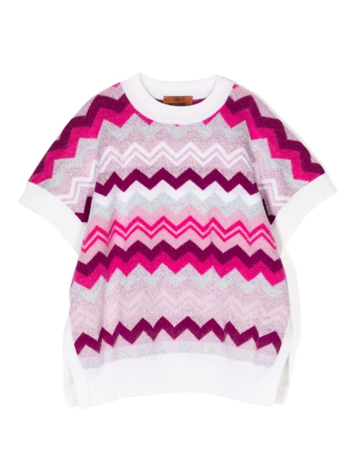 

Missoni Kids трикотажный топ с узором зигзаг, розовый