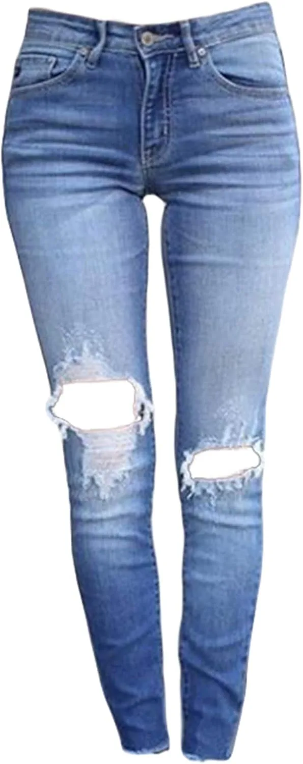 

Andongnywell женские джинсы Boyfriend Distressed Slim Fit Ripped