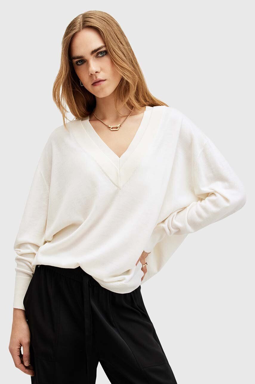 

Свитер из шерсти AllSaints BERN, белый