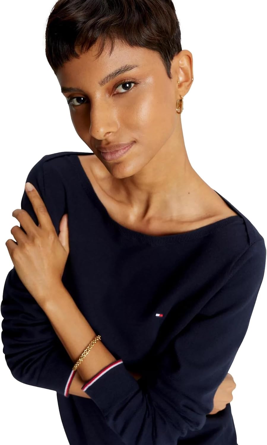 

Женский повседневный свитер Tommy Hilfiger Cable Boatneck, Desert Sky Navy