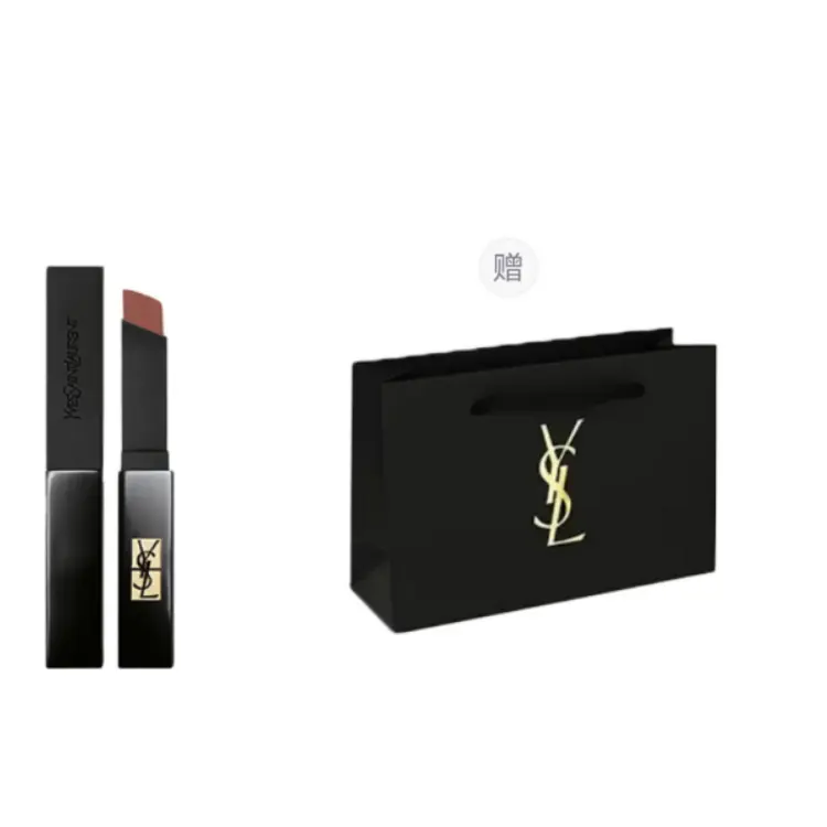 

Тонкий тюбик помады в тонкую полоску с золотым слитком, сумка для покупок, наборы одежды, бархатная стойкая матовая помада Saint Laurent, #314