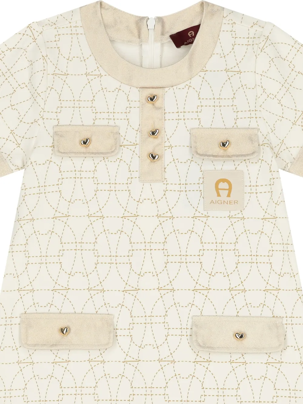 Платье из эластичного хлопка с нашивкой-логотипом Aigner Kids, белый — фото 3