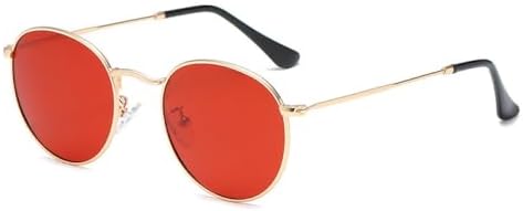 

Классические женские круглые солнцезащитные очки 2027 года, розовые, с зеркальным покрытием, в стиле ретро, ​​мужские очки с зеркальным покрытием MTZJH, Gold Clear Red