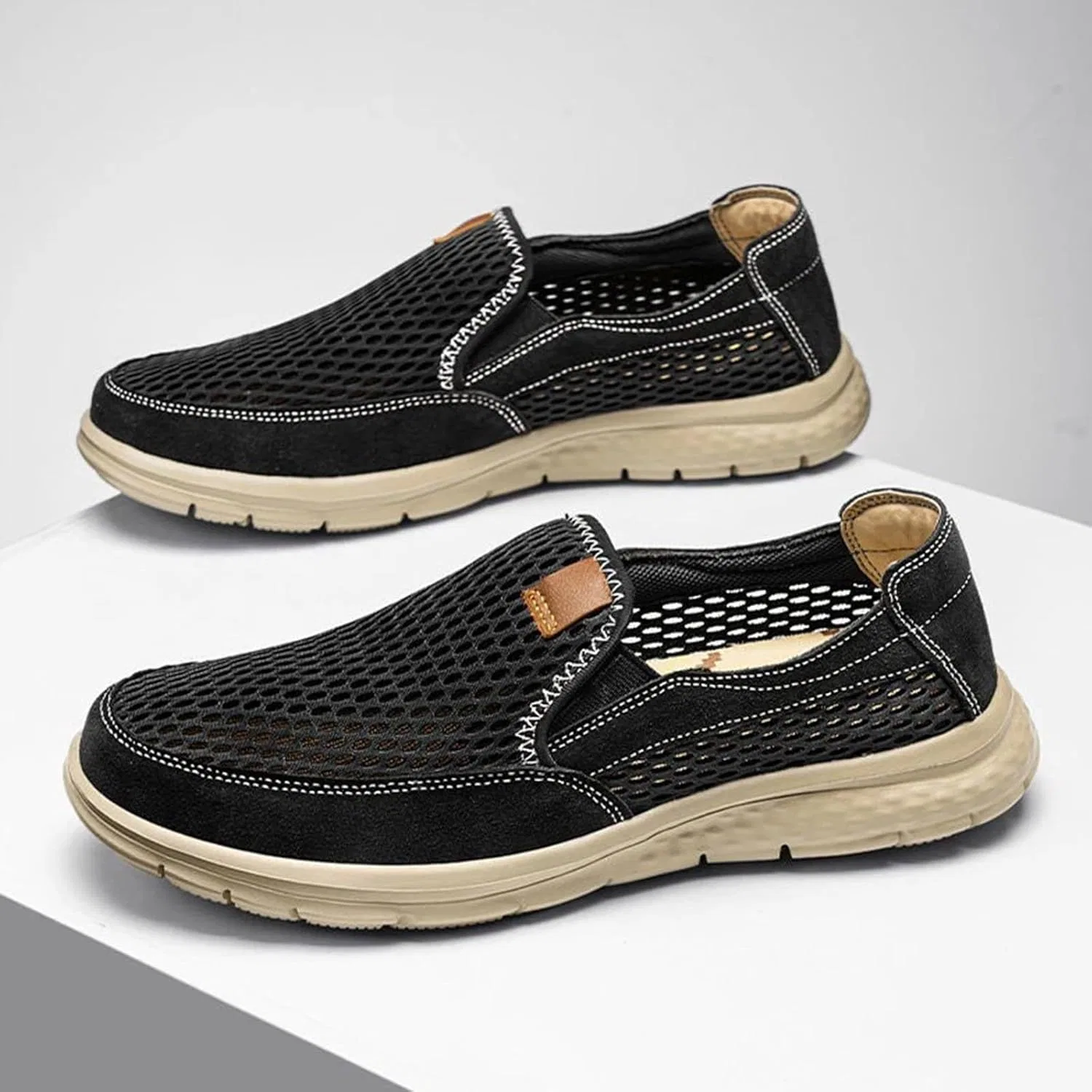 Лоферы мужские Mesh Breathable, Black — фото 2