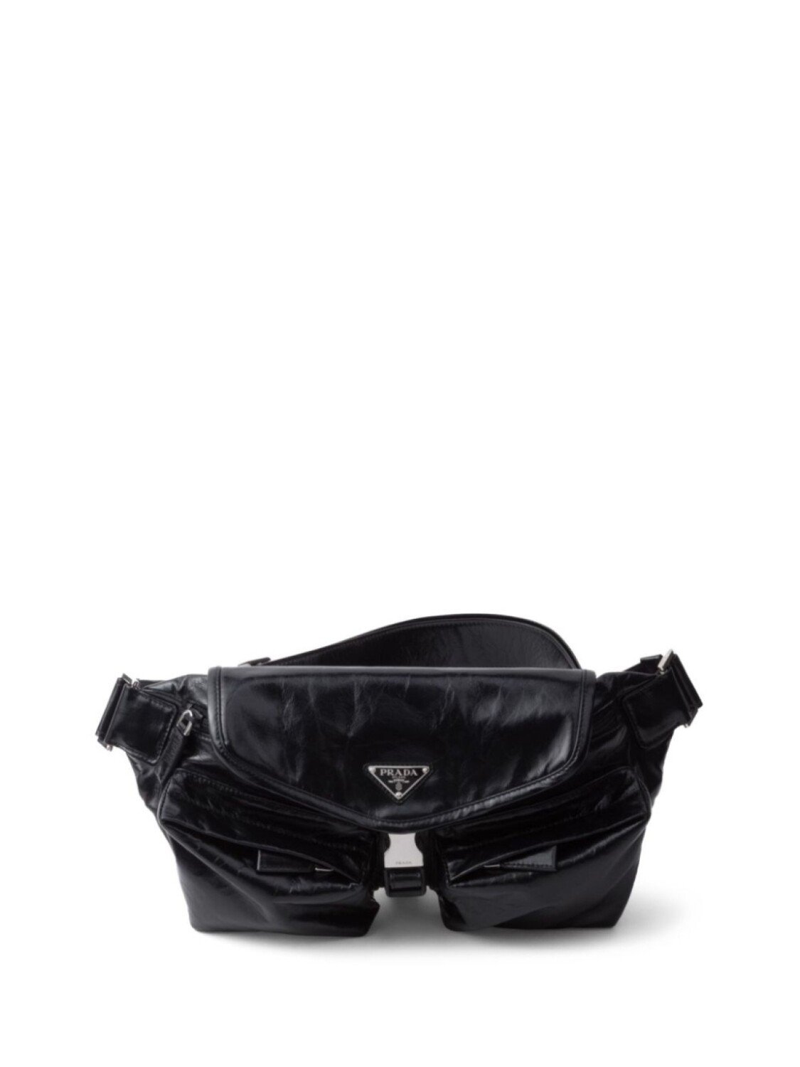 

Кожаная поясная сумка Prada, черный
