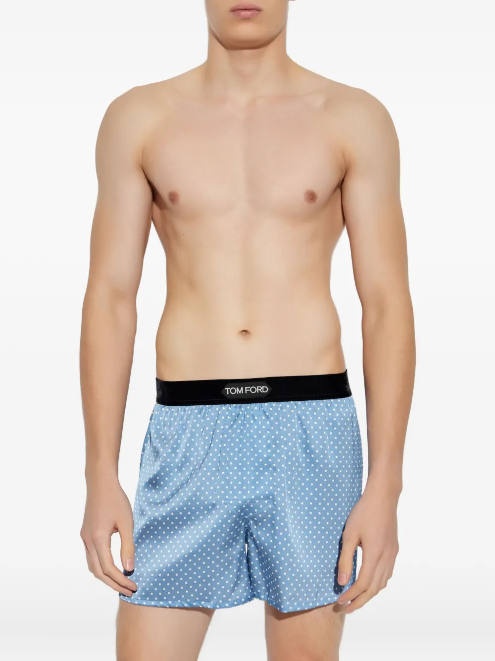 

Шёлковые боксеры в горошек Tom Ford, синий