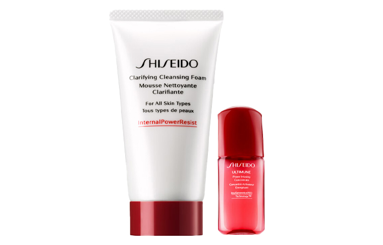 

SHISEIDO Zishengtang стабилизирующий прозрачный набор образцов успокаивающий увлажняющий red waist 10мл + skin actives очищающее средство 50мл