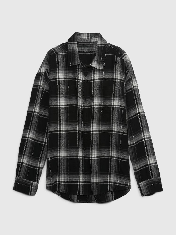 

Детская фланелевая рубашка Gap, черный