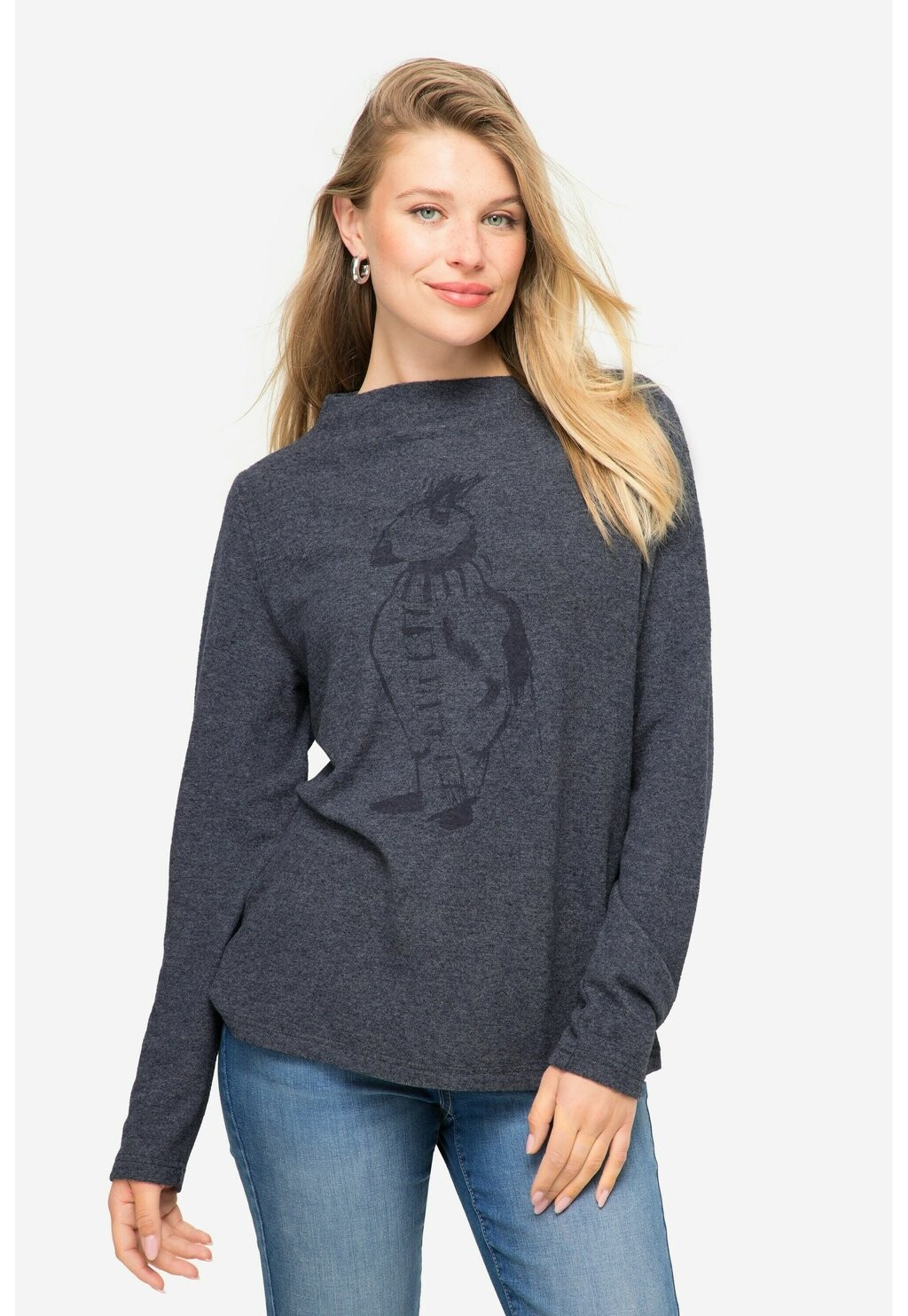 

Вязаный свитер VOGEL-PRINT, STEHKRAGEN, LANGARM LAURASØN, цвет chiné-marine