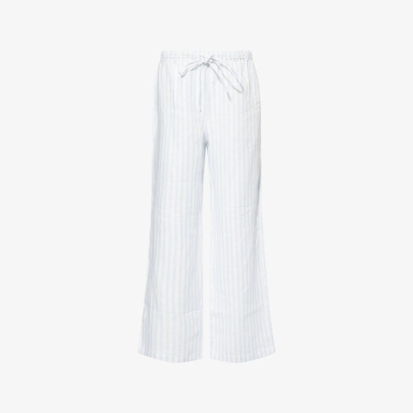 

Брюки из льна в полоску Olina Reformation, цвет swan stripe