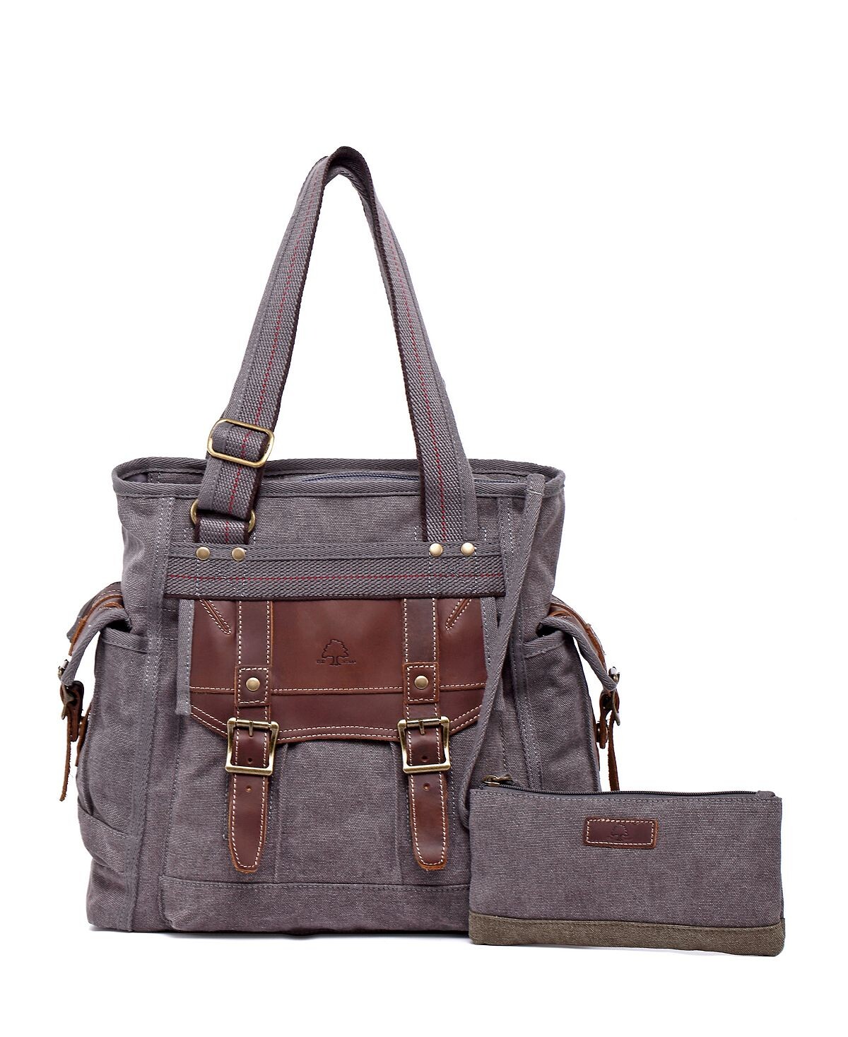 

Женская большая сумка из парусины Turtle Ridge TSD BRAND, серый
