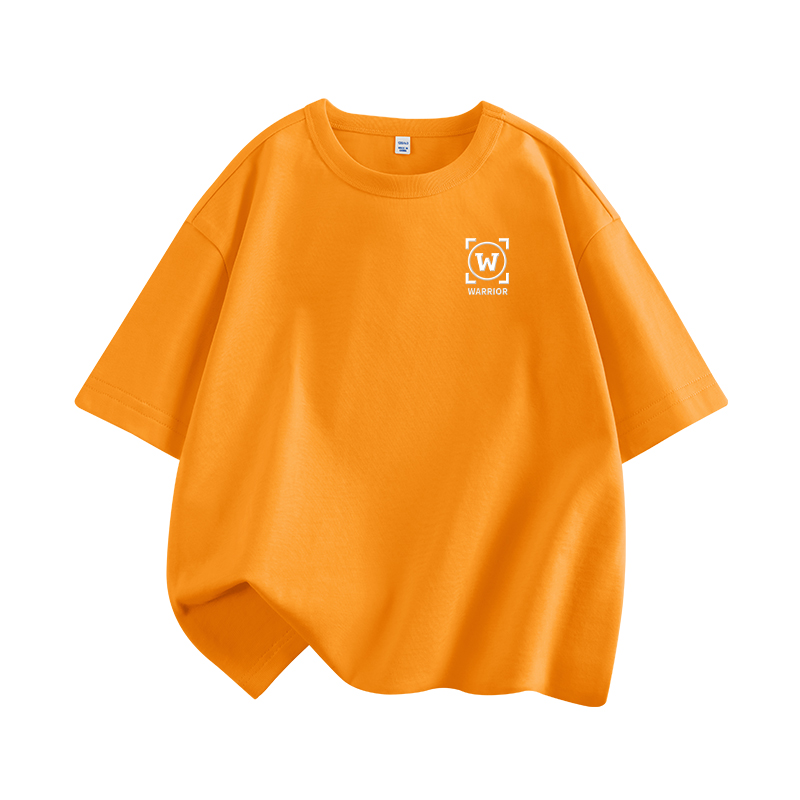 

Футболка детская Crew Neck тонкая WARRIOR, оранжевый-белый round logo k