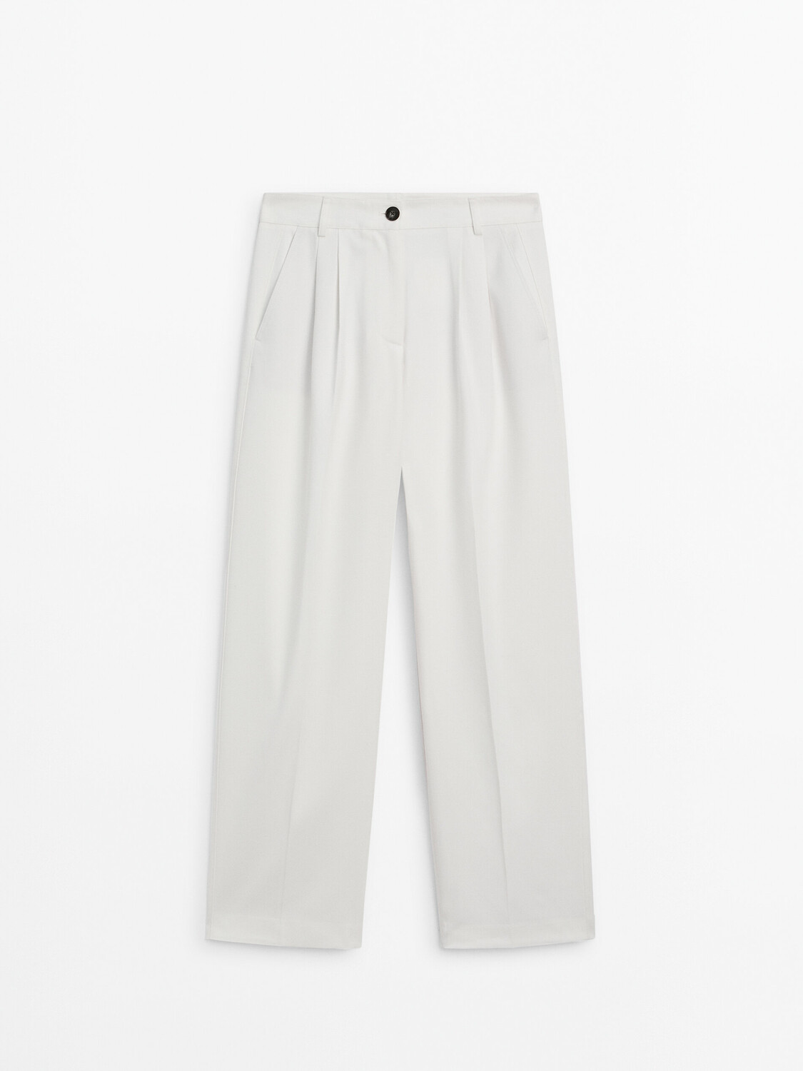 

Широкие свободные брюки с вытачками Massimo Dutti, бежевый