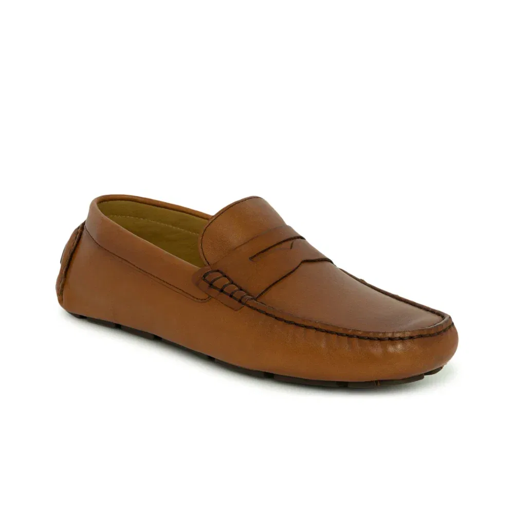 Мужские лоферы Vince Camuto Esmail Penny Loafer, темно-коричневые кожаные, без шнурков, ZAP1953 — фото 3