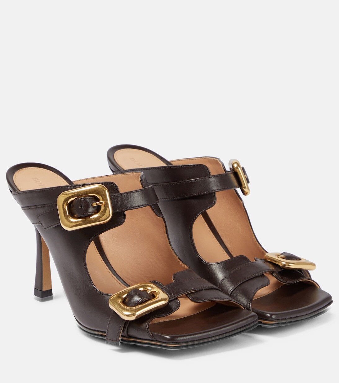 Кожаные мюли Bottega Veneta, коричневый