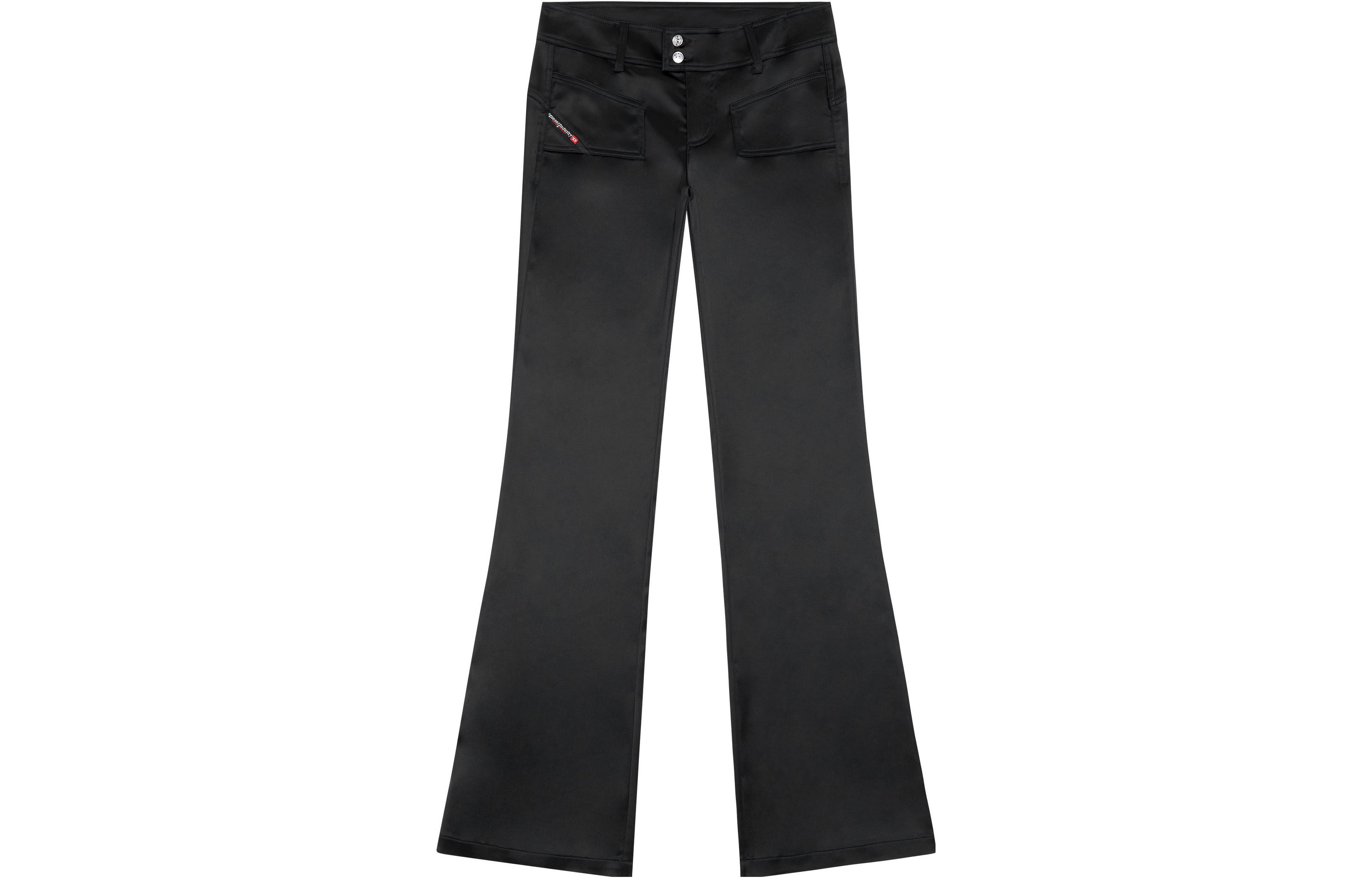 

Низкие расклешенные сатиновые брюки DIESEL, черный