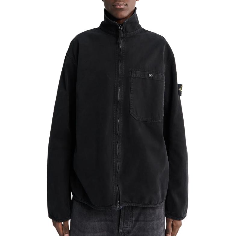 Футболка с логотипом на клапане кармана STONE ISLAND, черный