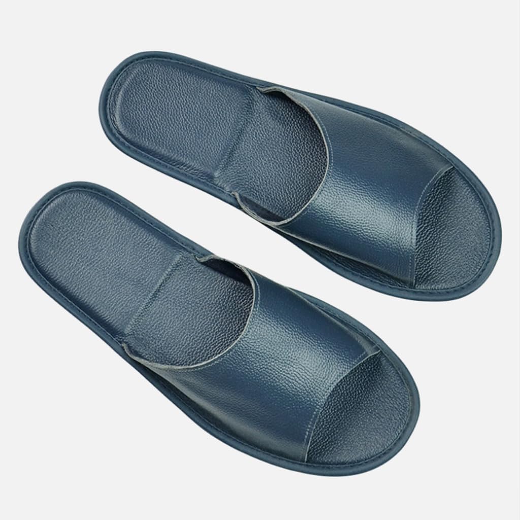 

Мужские и женские домашние шлепанцы с открытым носком из натуральной кожи, летние домашние тапочки, кожаные повседневные комнатные тапочки (Размер: EU 42/43, Цвет: жужубовый красный) Yczhd