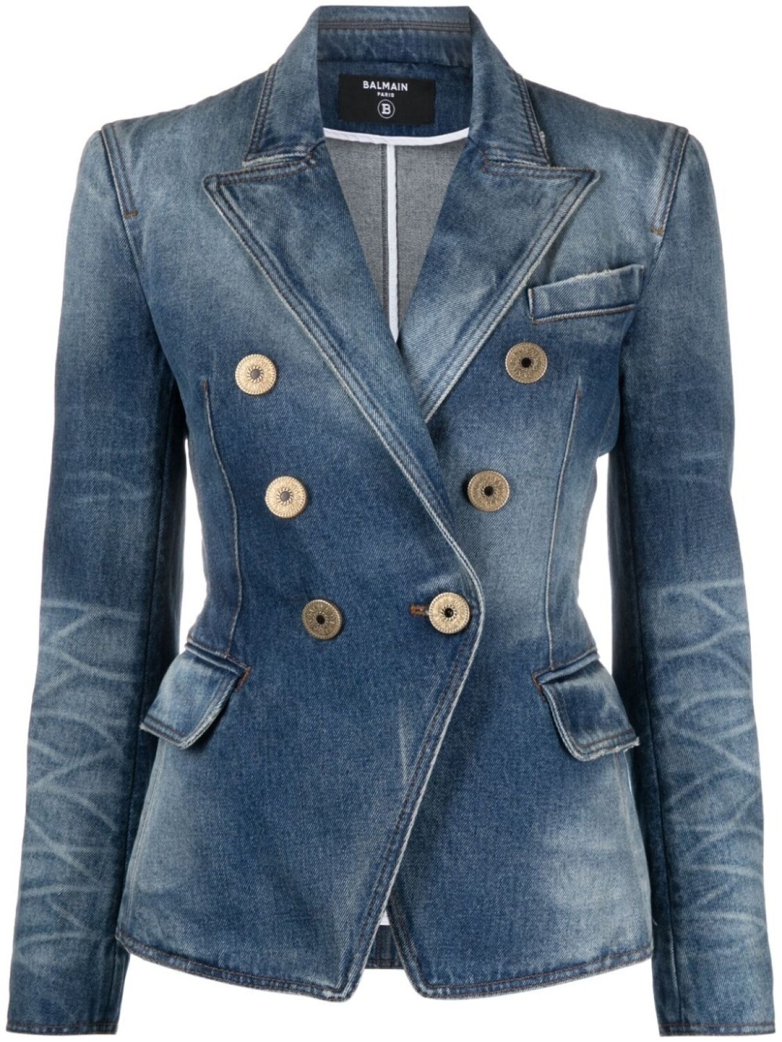 

Balmain джинсовая куртка строгого кроя, синий