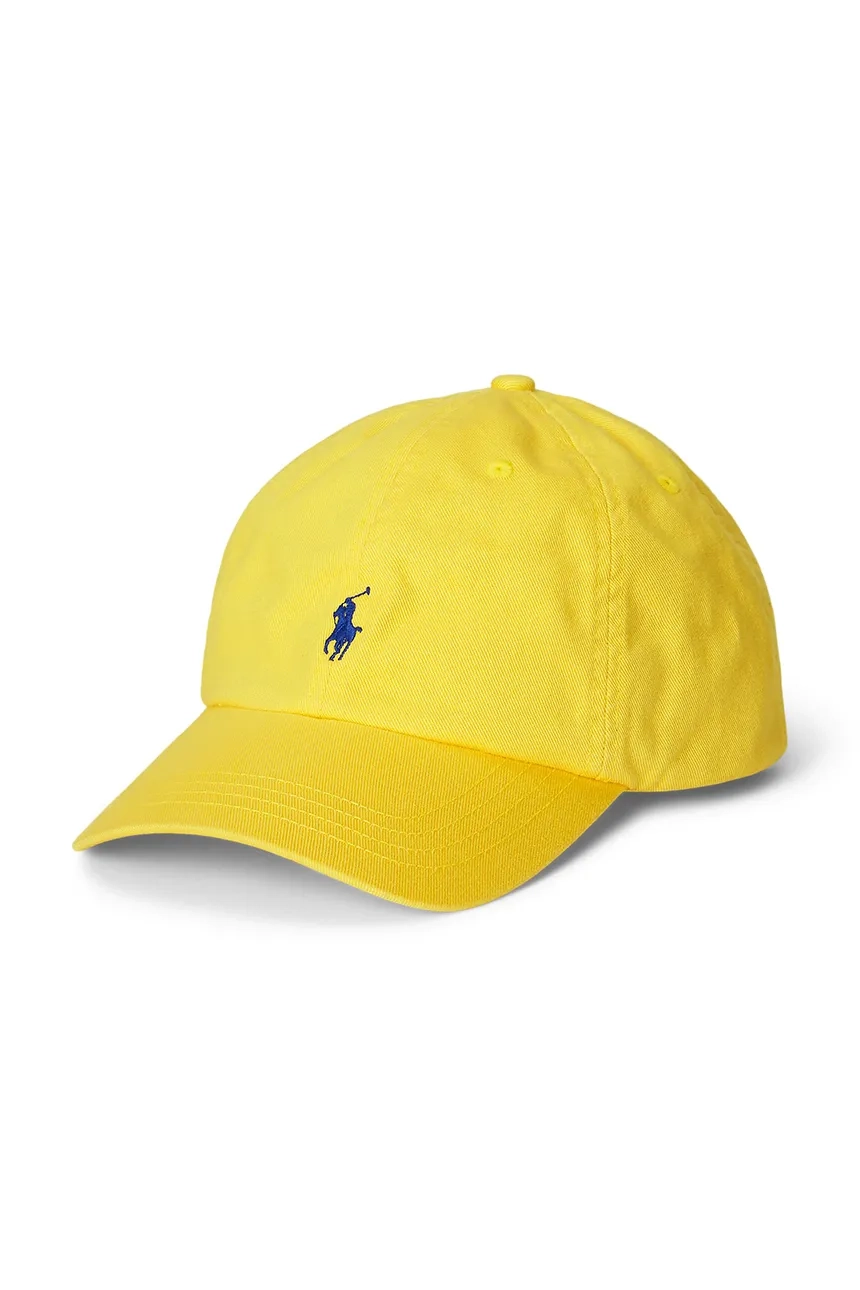 

Детская хлопковая кепка с козырьком Polo Ralph Lauren, желтый