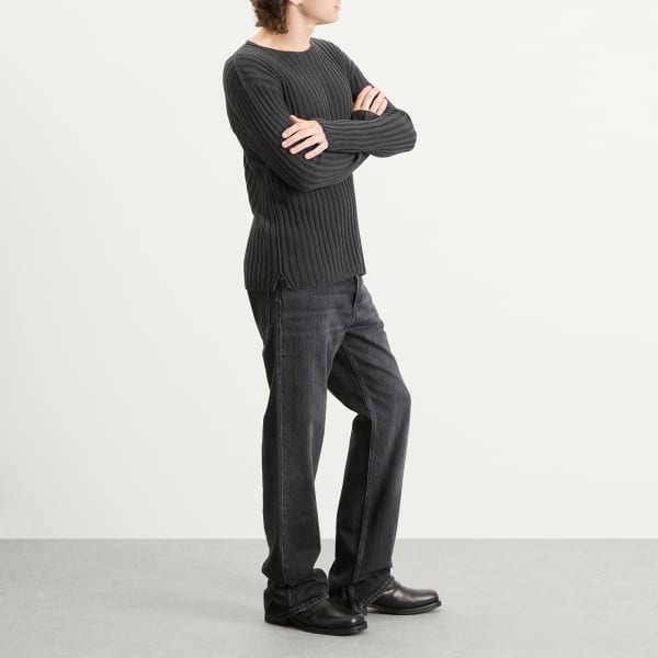 Джемпер Kartic из хлопка с ребристой отделкой Acne Studios, темно-серый melange — фото 4