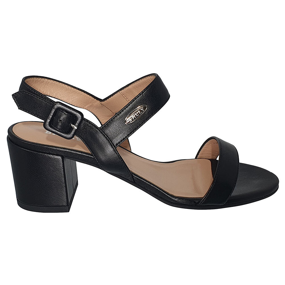 Женские черные кожаные босоножки на каблуке Bally Carlas 6234126, черный — фото 4