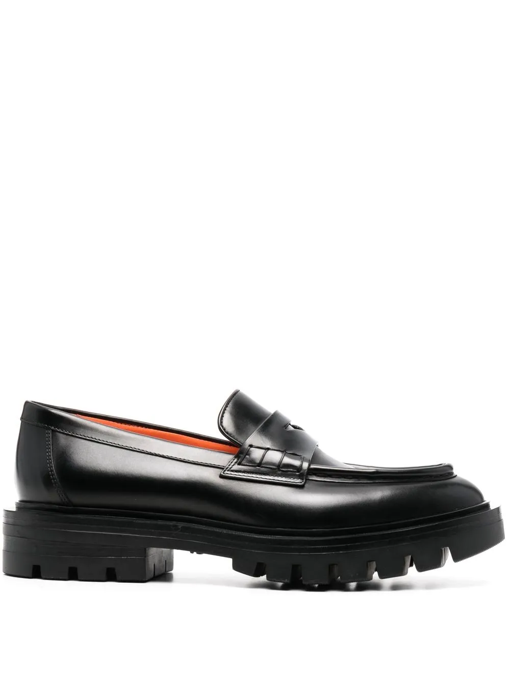 Лоферы на рифленой подошве Santoni, черный
