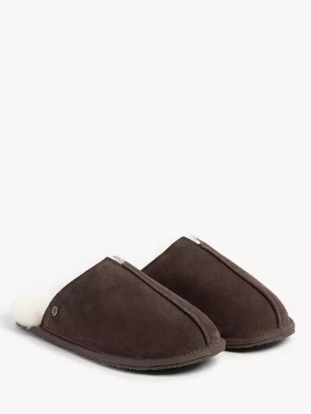 Тапочки-мулы из овчины Jude Just Sheepskin, Chocolate — фото 2