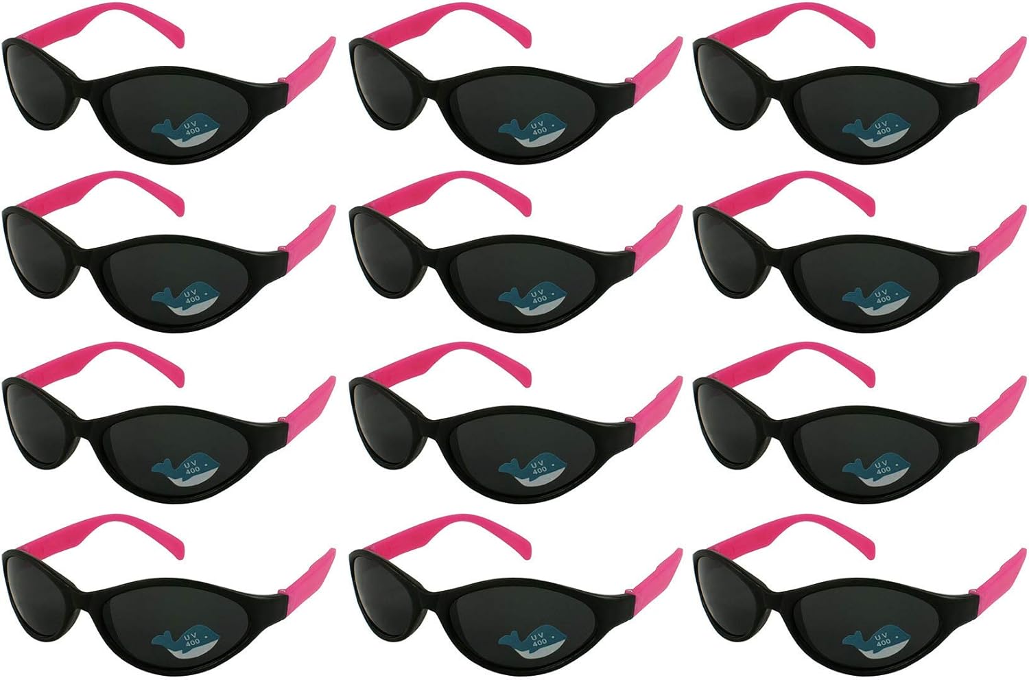 

EDGEIWEAR Набор из 12 неоновых солнцезащитных очков для детей или взрослых, спортивные сувениры для вечеринок, сертифицированы по стандарту CPSIA, не содержат свинца (Pb) 5460R/9446R, Kid-pink