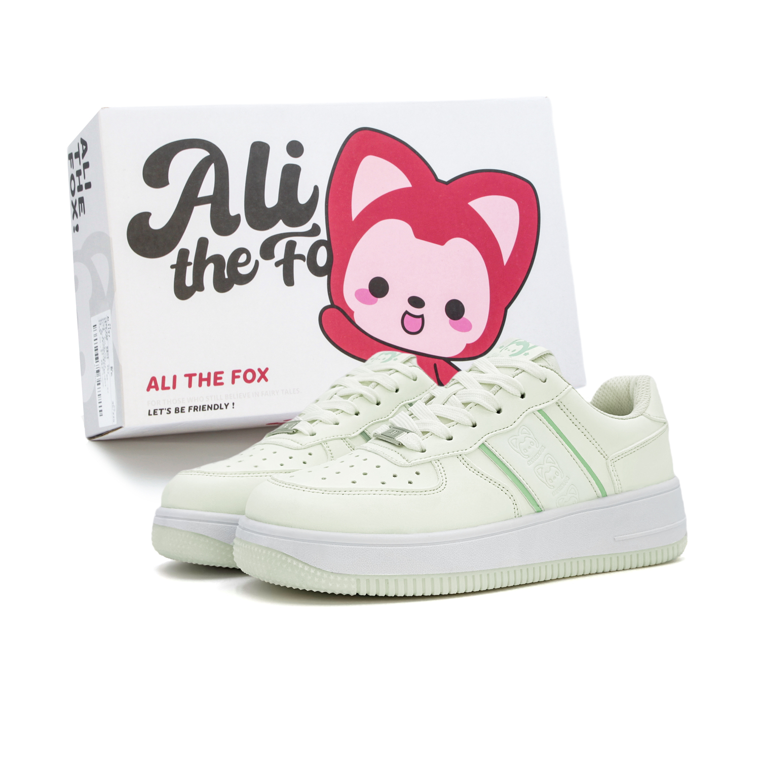 

ALI THE FOX Женские классические скейтерские крансы низкие белые с сине-зеленым аквамарином[Премиум улучшенные — комфортнее и долговечнее]