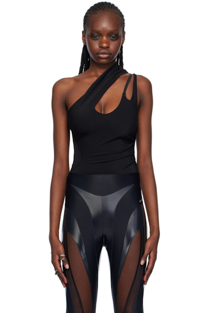 

Черный асимметричный боди Mugler