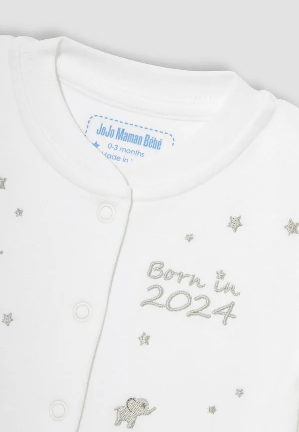 Спальный комбинезон стандартного кроя, выпущенный в 2024 году. Jojo Maman Bébé, White — фото 2